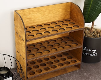 Wood paint rack, Craft paint holder, Paint organizer, Paint hobby storage, Paint station, Wooden paint holder, Oil paint storage