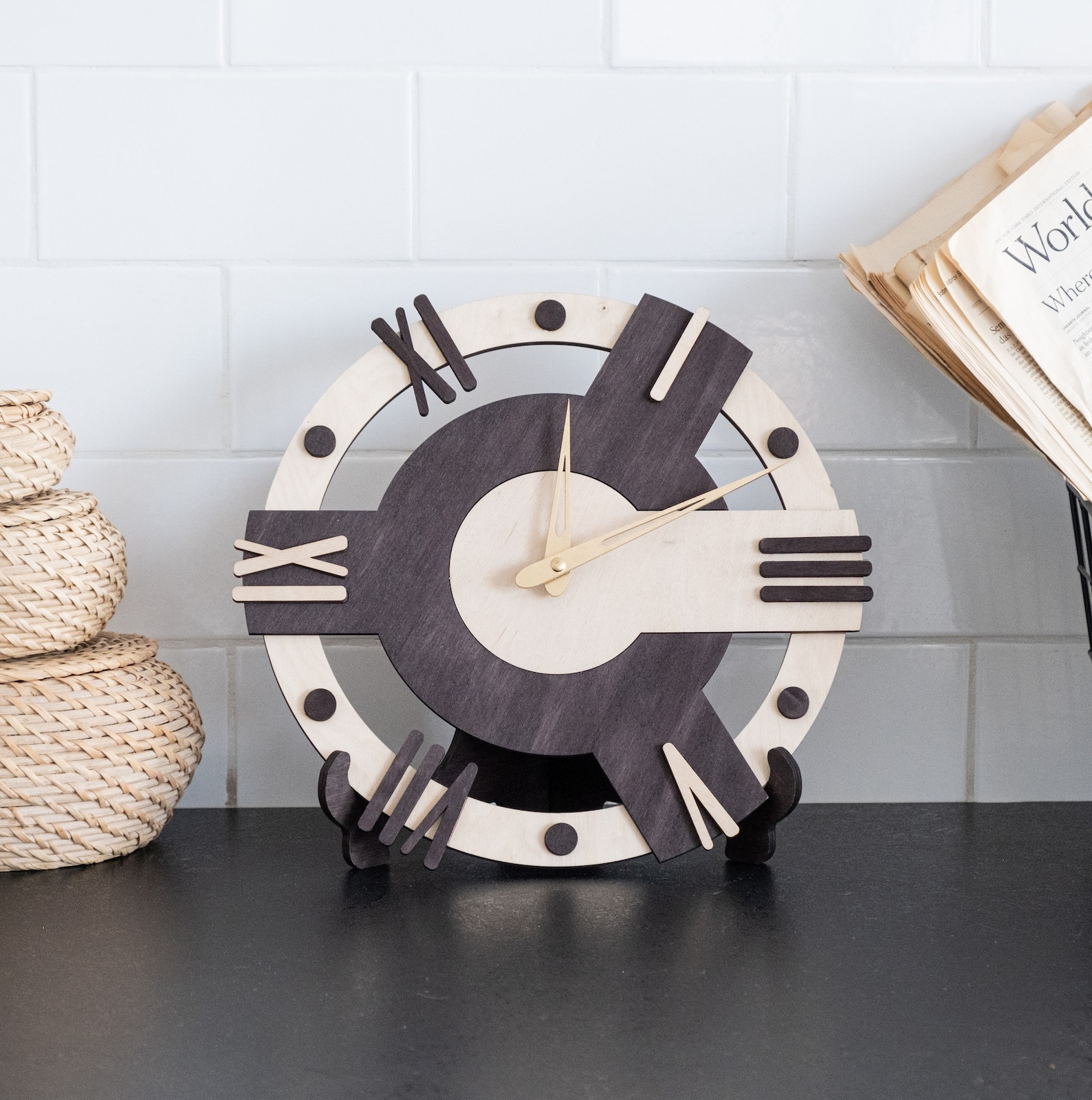Modern Wall Clock Unique, Abstract Wall Clock, Clock Wall Decor, Men ...