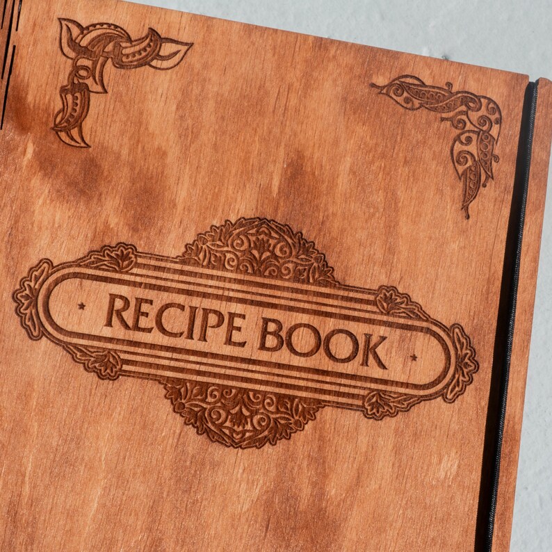 Engraved Wooden Recipe Book, Personalized Recipe Binder, Custom Family ...