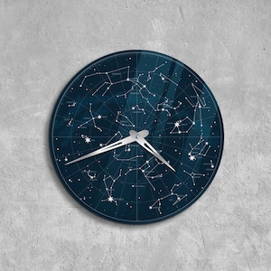 Astronomical wall clock, Acrylic wall clock, Zodiac clocks, Celestial wall clock,Star clock,Astrology clock,Cosmic wall clock,Printed clocks