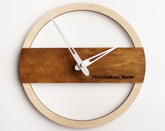 Reloj de pared personalizado, reloj con nombre, reloj de pared personalizado, reloj de pared minimalista, regalo de reloj personalizado, reloj de pared moderno, reloj de pared grande