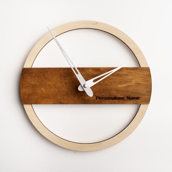 Personalized Wall Clock, Name Clock, Custom Wall Clock, Minimalist Wall Clock, Personalized Clock Gift, Wall Clock Modern, Large Wall Clock