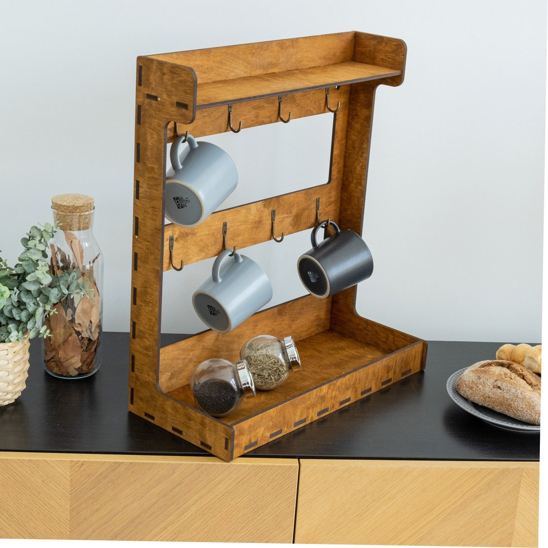 Wooden Coffee Mug Rack, Wooden Coffee Mug, Coffee Mug Holder Stand