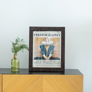 Magazine picture frame, Magazine frames, Magazine cover frame, Collectible magazine frame, Magazine holder wall mount, Wood picture frame image 3