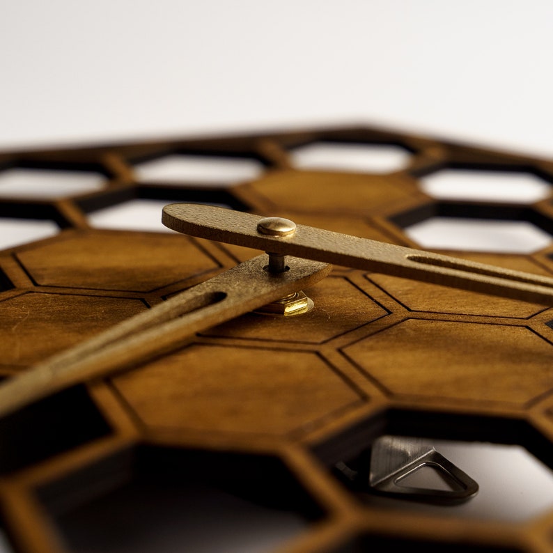 Clock Hand Coloured Rivets Honeycomb Clock, Unique Clock Wall, Honeycomb Wall Decor, Hexagon Wall ...