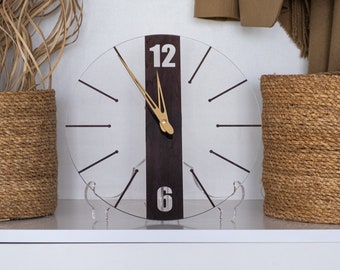 Mid Century wall clock, Minimalist wall clock, Oversized wall clock, Acrylic wall clock, Modern wall clock large, Retro wall clock