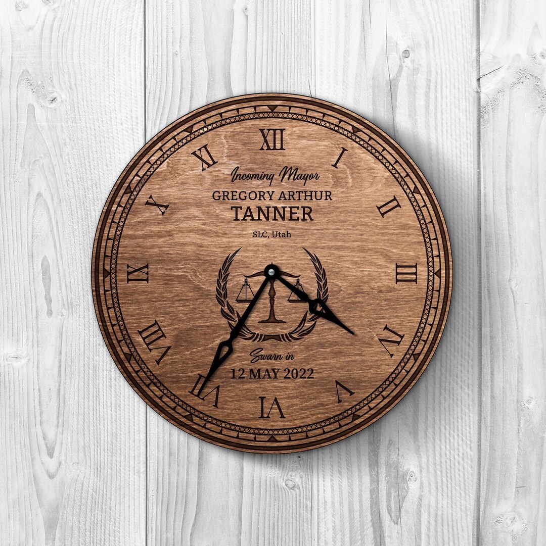 Mayor Gifts Clock, Attorney Retirement Gift, Lawyer Graduation Gift for