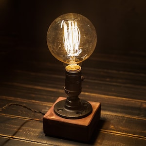 Pipes Lamp, Industrial Table Lamp, Steampunk Table Decor, Table Lamp, Edison Bulb Desk Lamp, Desk Lamp, Steampunk Table Lamp
