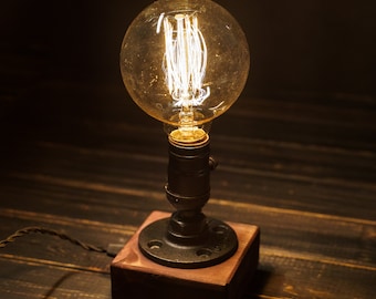 Pipes Lamp, Industrial Table Lamp, Steampunk Table Decor, Table Lamp, Edison Bulb Desk Lamp, Desk Lamp, Steampunk Table Lamp
