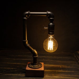 Edison Desk Lamp, Steampunk Table Lamp, Table Lamp, Industrial Table Lamp, Edison Bulb Desk Lamp, Pipes Lamp,Desk Lamp,Steampunk Table Decor