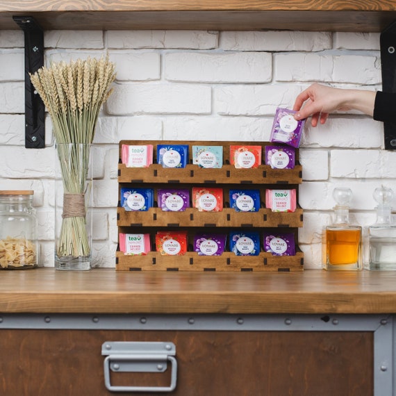 Com-four® Boîte De Rangement Pour Sachets De Thé - Boîte à Thé Avec 8