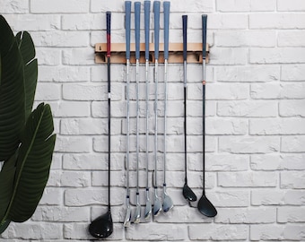 Colgador de pared para palos de golf, Almacenamiento de palos de golf, Soporte de pared para palos de golf, Estante de pared para palos de golf, Soporte de pared para palos de golf, Expositor de palos de golf
