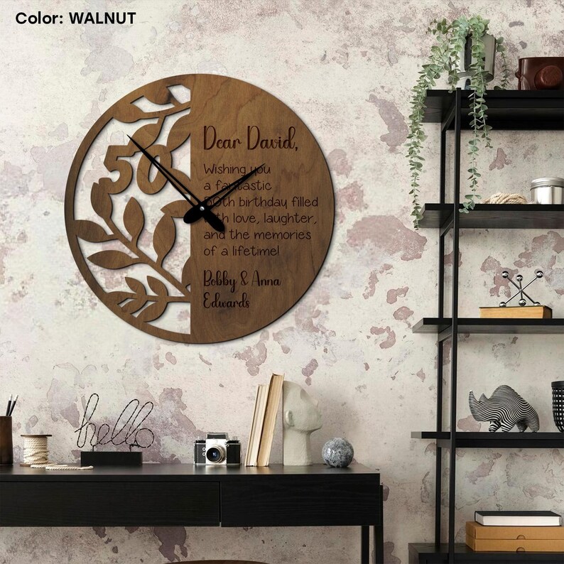50th Anniversary Clock Gifts, Custom 50th Birthday Decor, 50th Birthday ...