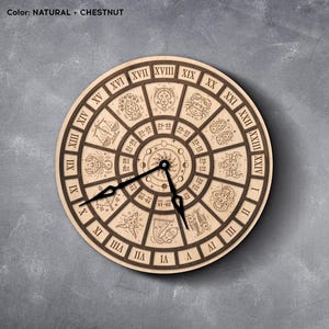 Zodiac wall clock, Astrology clock,, Unique zodiac clock, Lunar clock, Celestial wall clock, Astrology wall decor, Astrology calendar clock