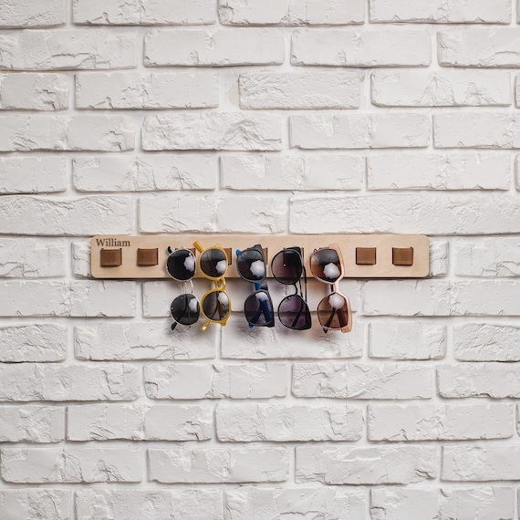 Wood sunglass holder, Sunglasses hanger, Sunglasses wall organizer, Sunglasses wall rack, Sunglasses display organizer, Eyeglass holder