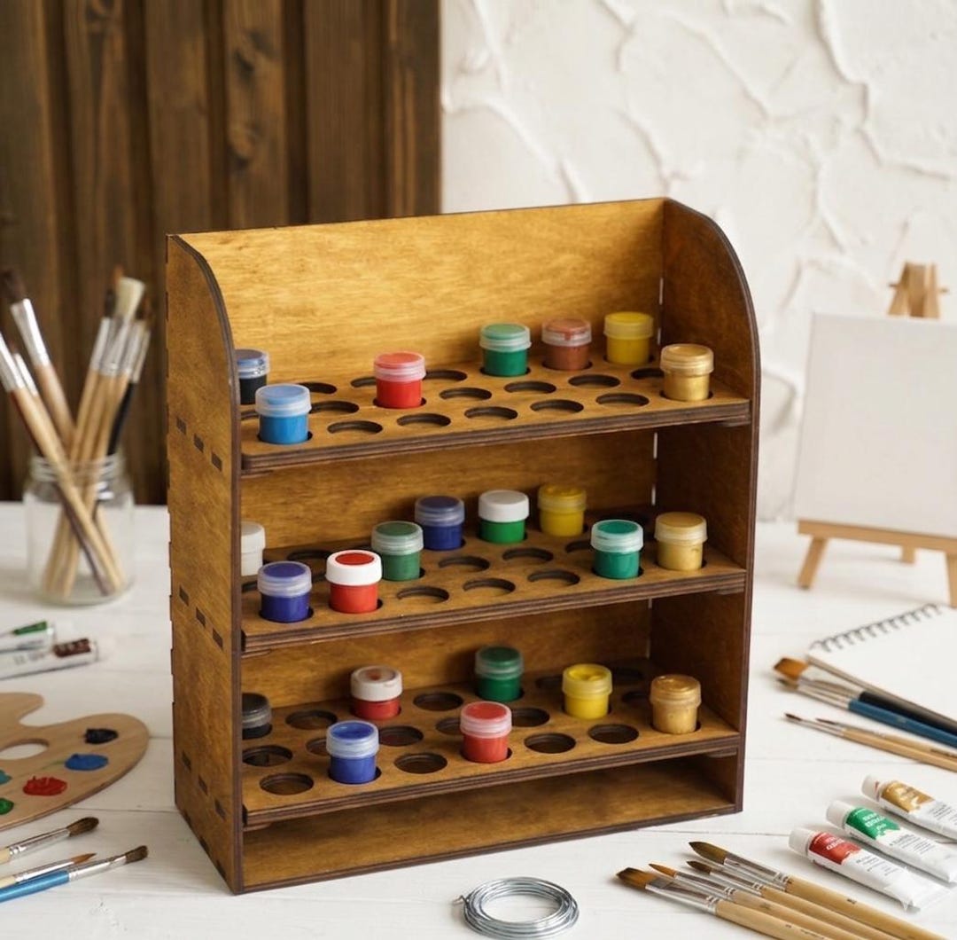 Paint Storage Acrylic Paint Rack Organizer, Craft Paint Storage, Art Studio Organizer ...