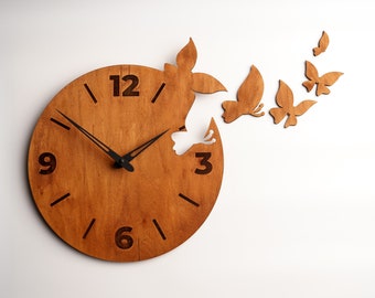 Relojes de mariposa para pared, arte de pared de mariposa, decoración de pared de mariposa, reloj de pared único con números, reloj de mariposa, reloj de pared moderno