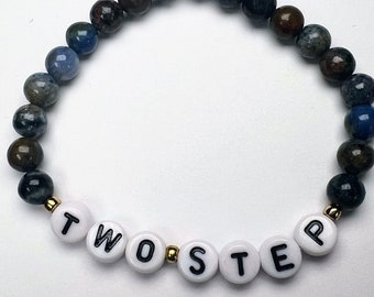 Two Step Bracelet - Dave Matthews Band Bracelet - Made with 6mm Sunset Dumortierite Gemstones - DMB gift