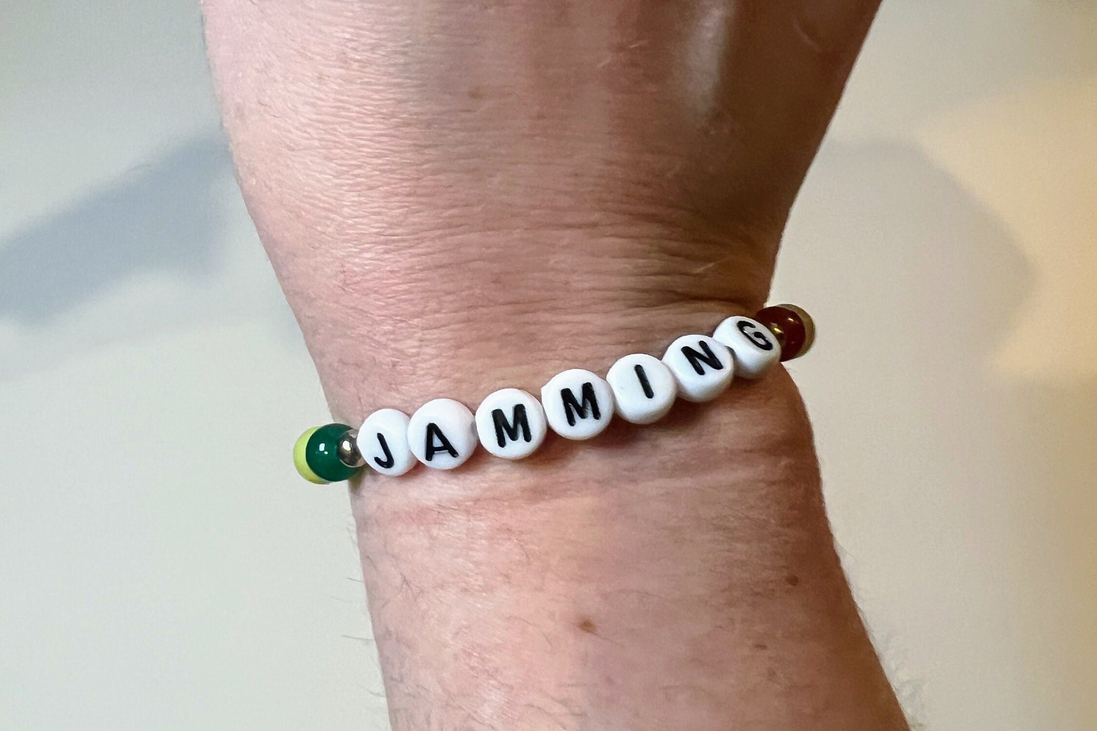 Jamming Bracelet Bob Marley Songs Yellow, Green and Red Beaded Bracelet