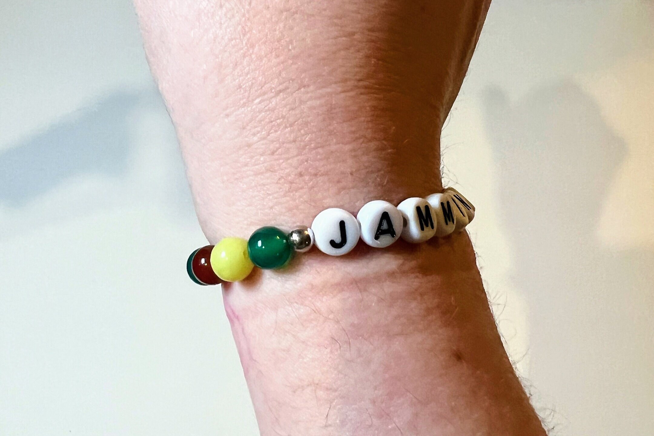 Jamming Bracelet Bob Marley Songs Yellow, Green and Red Beaded Bracelet