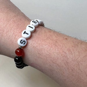 Stir it Up Bracelet Bob Marley Songs Black and Red Beaded Bracelet Bob Marley Gifts Made with 6mm Black Onyx and Red Agate Gemstones image 4