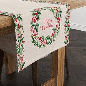 Christmas Tree Table Runner, Green table Setting, Christmas Decor , Rustic Holiday Decor , Winter Table Runner,Holiday Farmhouse Table Decor