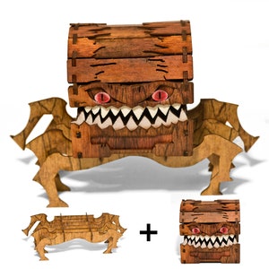 Mimic chest, Monster dice box, DND D&D, RPG holder