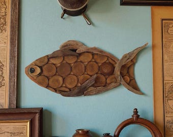 Handmade driftwood Fish Wall Art – Rustic Wooden Sculpture
