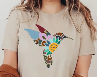 Hummingbird Shirt, Hummingbird Gift, Floral Hummingbird, Bird Lover, Nature Lover, Outdoor Bird Shirt, Bird Lover Gift, Bird Tshirt Tee Gift