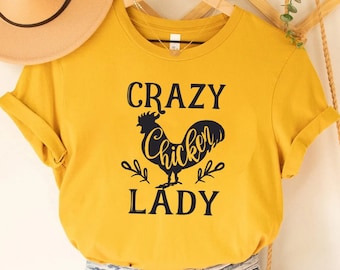 Crazy Chicken Lady Shirt, Chicken Coop, Chicken Lover, Chicken Mom, Chicken Gifts, Chicken Farmer Shirt, Funny Sarcastic Tshirt