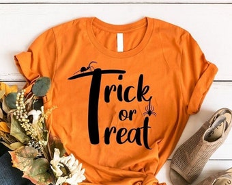 Halloween Shirts, Trick or Treat Shirt, Halloween Shirt, Halloween Party, Halloween T-shirt, Halloween Spider Shirt, Fall Shirt, Witch Shirt
