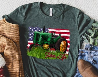 Farmer Shirt, Farm Life Shirt, Farmer American Flag T Shirt, Farmers Market Tee, Eat Locally, Country Tee, Positive Farm Shirt,Farm Girl Tee