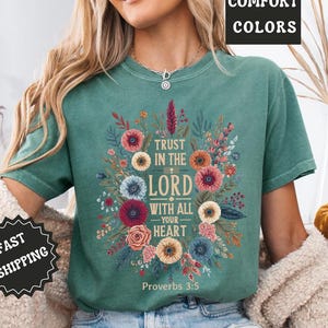 Comfort Colors® Trust In The Lord Shirt, Religious Shirt, Faith Shirt, Christian Gift,Gift For Christian,Sunday Church Shirt,Made to Worship
