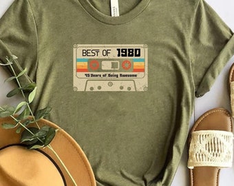 Vintage 1980 Shirt,45th Birthday Gift For Men,Best Of 1980 T-Shirt,45th Birthday Best Friend,45th Bday,Turning 45 Birthday Gift,Born in 1980