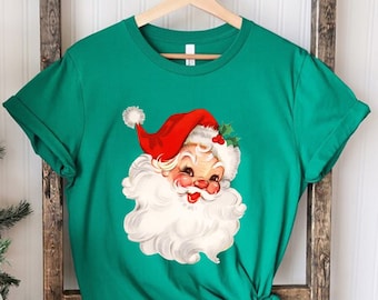 Christmas Santa Shirt, Retro Santa Shirt, Gift For Christmas, Retro Christmas Shirt, Christmas Shirt For Women, Gift For Women, Santa Shirt