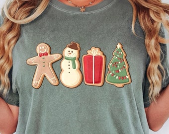 Comfort Colors® Cute Christmas Cookies Shirt, Cute Womens Christmas Shirt,  Christmas Cookies Lover Gift, Funny Christmas Graphic T-Shirt