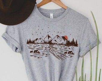 Mountains T-Shirt, Mountain T Shirt, Camping Shirt, Nature Shirt, Forest T Shirt, Nature Lover Shirt, Outdoors Shirt, Nature Lovers Gift