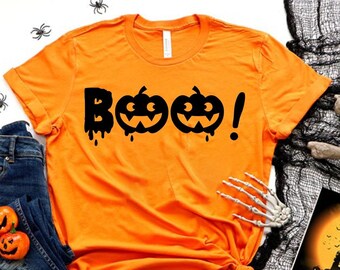 Halloween Shirt, Boo Shirt, Halloween Pumpkin Shirt, Spider and Web Shirt, Halloween Ghost Shirt, Trick or Treat Shirt, Kids Halloween Shirt