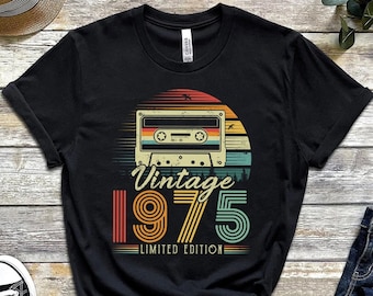 Vintage T Shirt, 50th Birthday Shirt, Vintage 1975 Shirt, 50th Birthday Gift for Women, 50th Birthday Shirt Men, Retro Shirt, Vintage Shirts