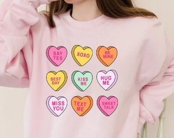 Be Mine Sweatshirt, Conversation Hearts Shirt, XOXO Sweatshirt, Valentines Day Sweatshirt, Couple Shirt, Gift For Her, Gift For Valentine