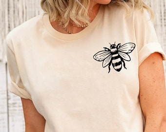 Bee T-shirt, Beekeeper Shirt, Pocket Bee Shirt, Insect Shirts, Earth Day Shirts, Beekeeper Gift, Bee Lover Shirt,Save the Bees Shirt,Bee Tee