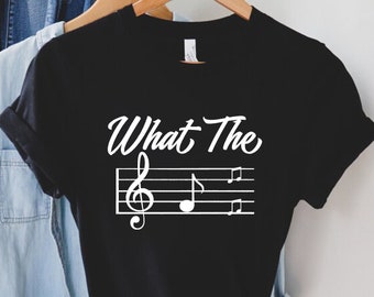 What The F Musical Note Shirt, Musician Shirt, Pianist, Music Lover Tshirt, Piano, Funny, Sarcastic, Novelty, Gift, Music Teacher Gift Shirt