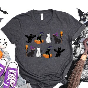 Halloween Shirt, Cat Shirt, Ghost Cat Shirt, Halloween T-shirt, Halloween Cat Shirt, Cat Lover Shirt, Black Cat Shirt,Spooky Season, Cat Tee