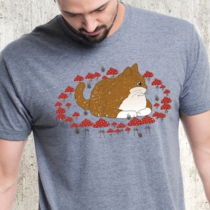 Goblincore Shirt, Cat Mushroom Shirt, Cats Lovers Tee Gift, Nature Lover Gifts, Cute Mushroom Shirts, Cottagecore Tshirt, Goblincore Outfit