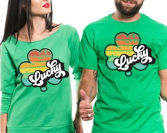 St Paticks Day Retro Shirt, Retro Lucky Shirt, St Patricks Day Shirt, Lucky Shamrock Shirt, Lucky Shirt, Lucky Charm Shirt, Womens Lucky Tee