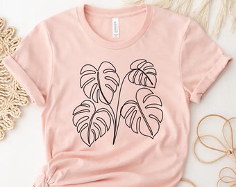 Monstera Leaf Shirt, Plant Shirt, Nature Lover Shirt, Gift for Plant Lover, Botanical T Shirt, Gardening Tee, Plant Mom Shirt, Plant Base