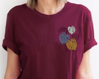 Monstera Leaf Shirt, Plant Shirt, Nature Lover Shirt, Gift for Plant Lover, Botanical T Shirt, Gardening Tee, Plant Mom Shirt, Plant Base