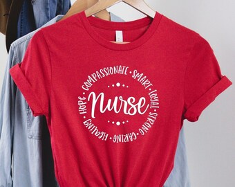 Circle Nurse Compassionate Smart Strong, Healthcare Workers shirt, Medical shirts, Inspirational Nurse Shirt, Nurse Shirts, Registered Nurse