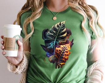 Monstera Leaf Shirt, Plant Shirt, Gift for Plant Lover, Plant Mom Gift, Plant Tee, House Plant Shirt, Plant Lady Shirt, Monstera Tee Shirt