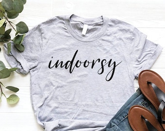 Indoorsy Shirt for Women, Introvert Crewneck Tshirt, Cute Gift for Introvert Women, Homebody T Shirt for Her, Social Distancing T-Shirt